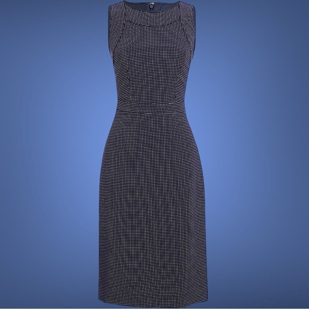 J. Crew Factory ‘Polka Dot Sheath Dress’ in “Navy Ivory Mini Dot” Size 2
